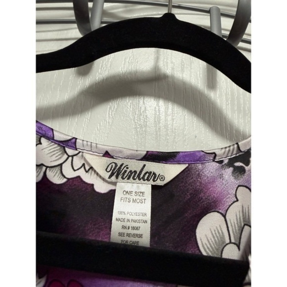 Winlar Heather Long Kaftan OSFM NWT Purple Floral Animal Print Caftan Maxi Dress - Picture 2 of 12